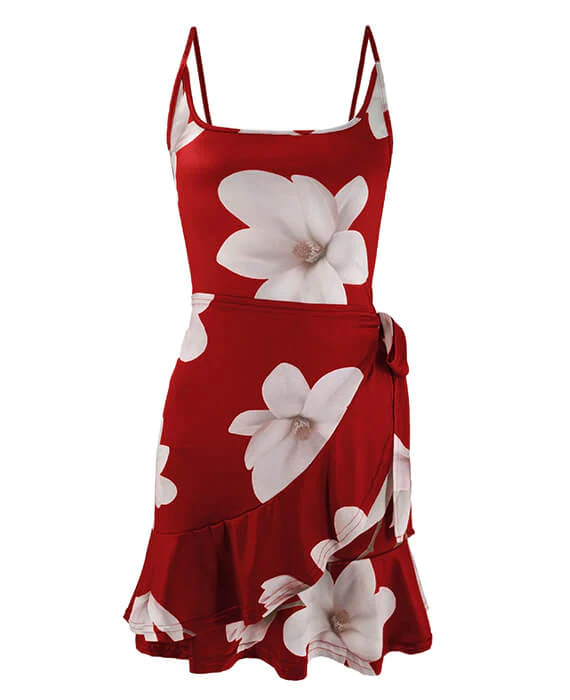 Spaghetti Straps Mini Floral Summer Dress