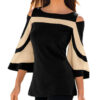 Bat Sleeve Cold Shoulder Shirts