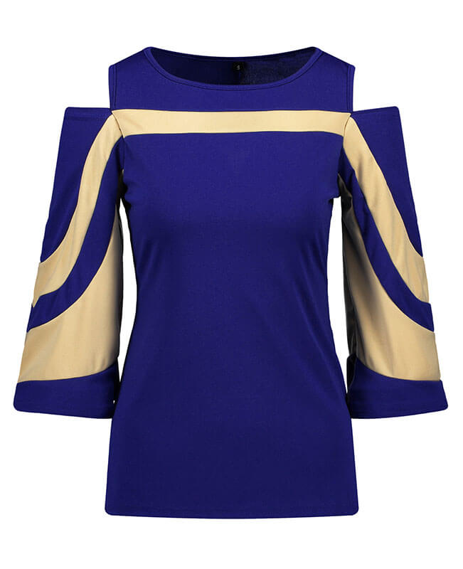 Bat Sleeve Cold Shoulder Shirts