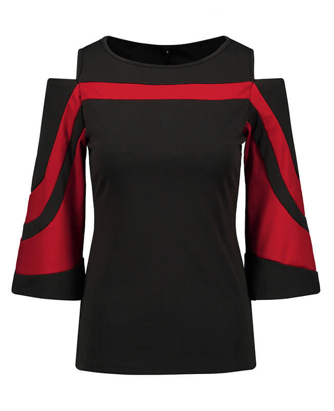 Bat Sleeve Cold Shoulder Shirts