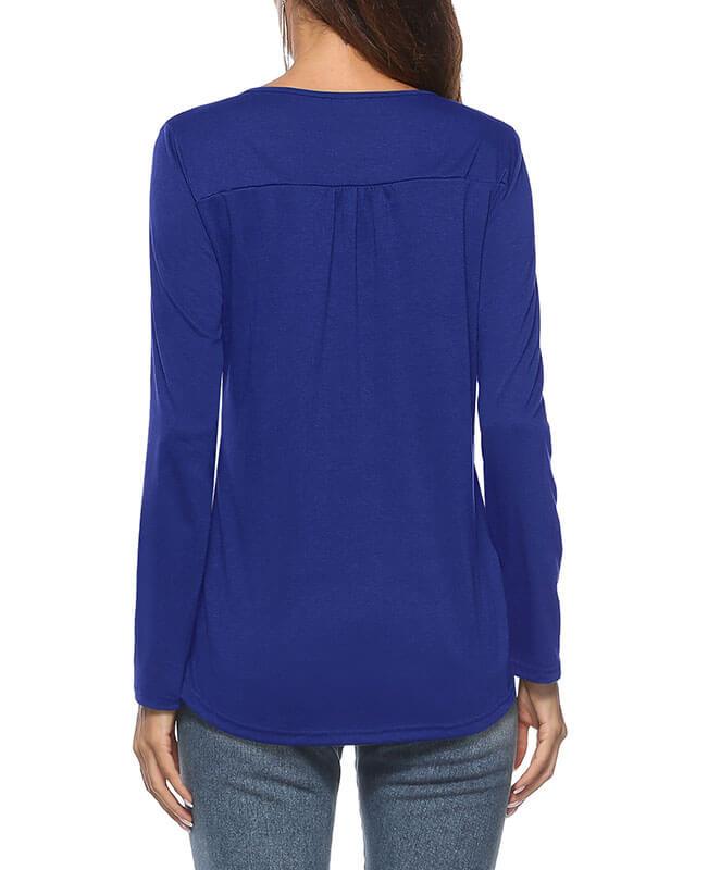 Casual Long Sleeve Button Ruffle Shirts-6
