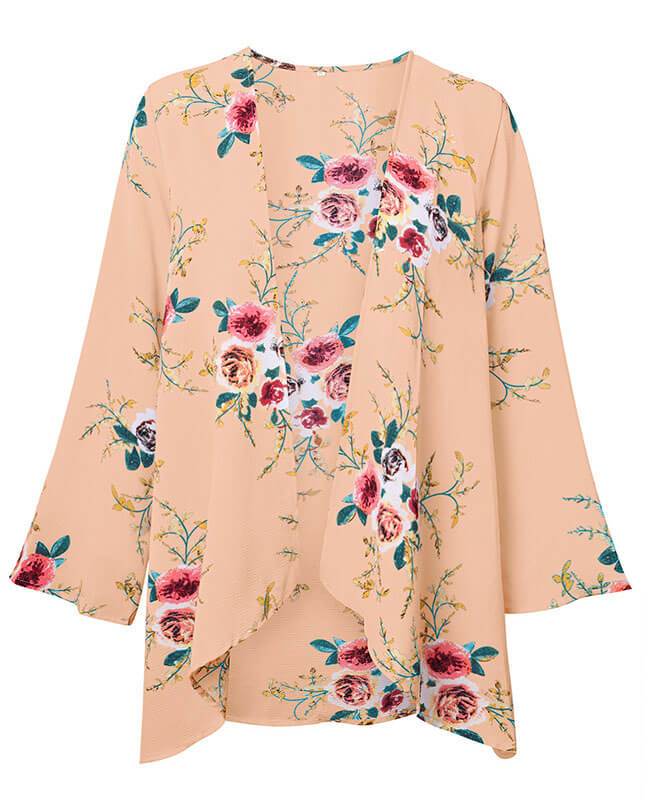 Chiffon Loose Floral Kimono Cardigan
