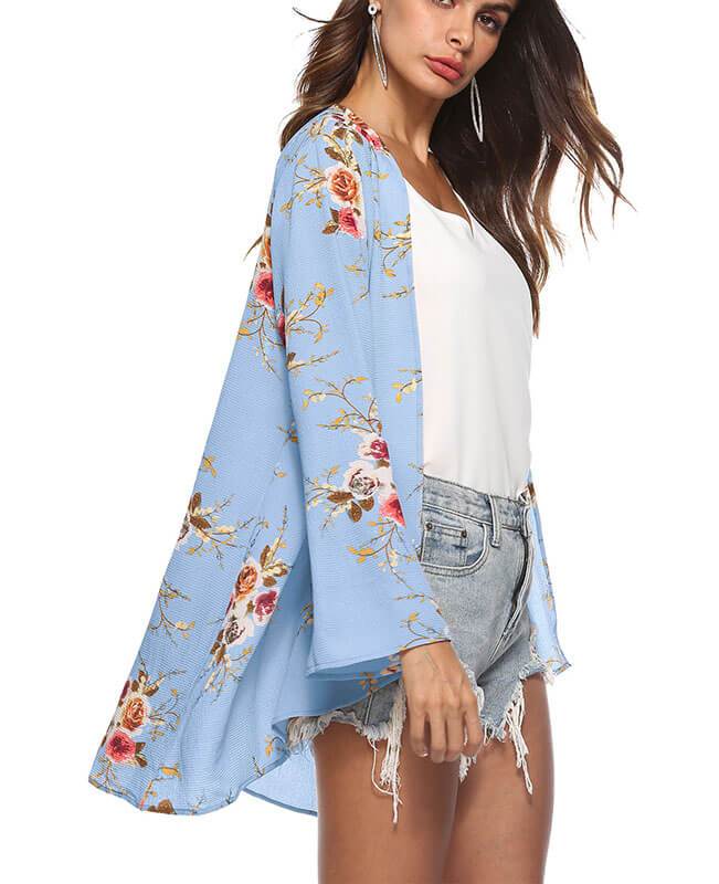Chiffon Loose Floral Kimono Cardigan-6
