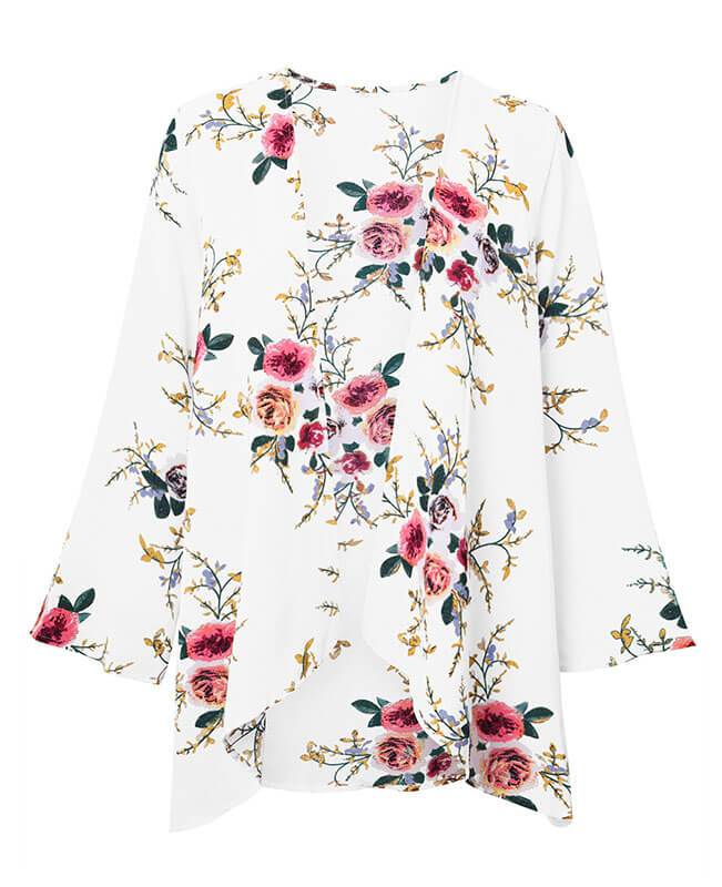 Chiffon Loose Floral Kimono Cardigan
