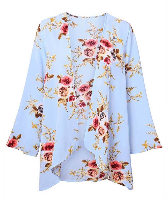Chiffon Loose Floral Kimono Cardigan