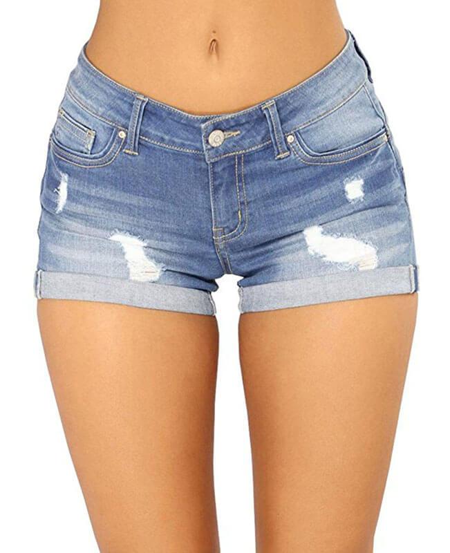 Hot Sexy Hole Night Club Frayed Edges Denim Shorts