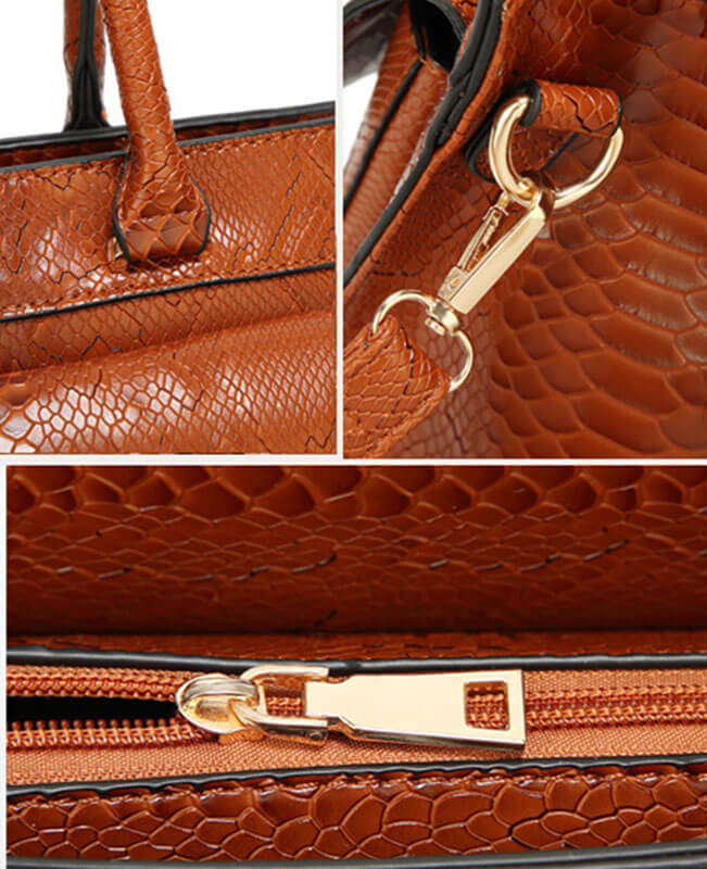 Simple Style Tote Snakeskin Handbags-7