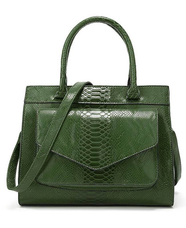 Simple Style Tote Snakeskin Handbags