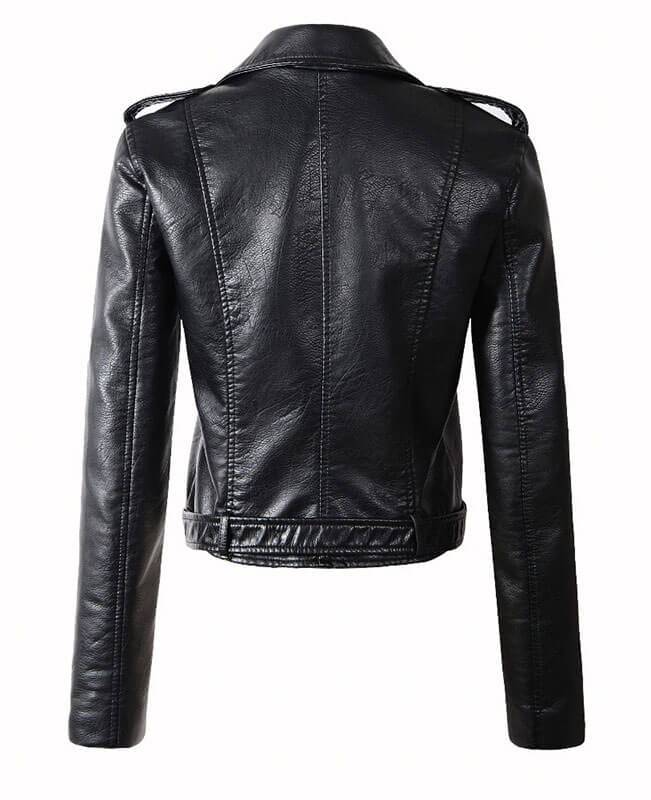 Girls Faux Leather Jacket with Belt