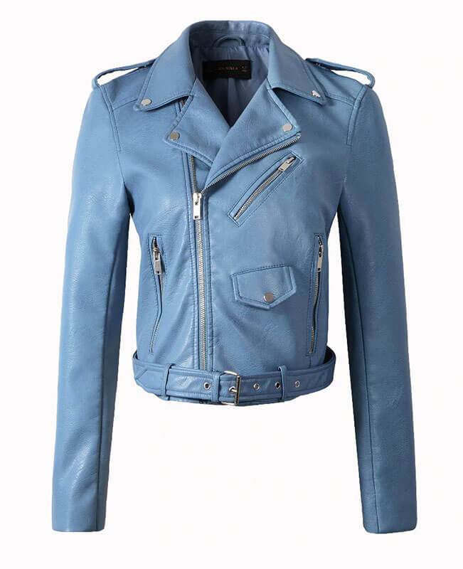 Faux Leather Motorcycle Jacket Women