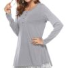 Lace Stitching Loose long sleeve shirts