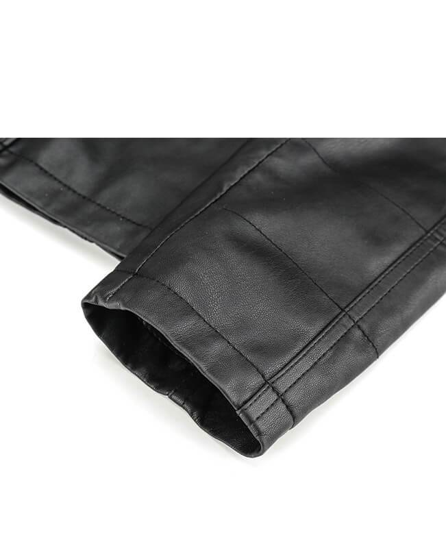 Womens Black Faux Leather Jacket-6