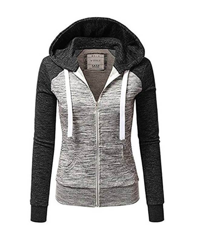 Color Patchwork Hooded Hoodie Jacket