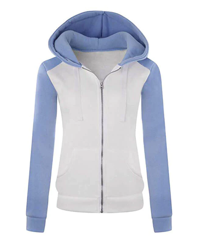 Color Patchwork Hooded Hoodie Jacket-7