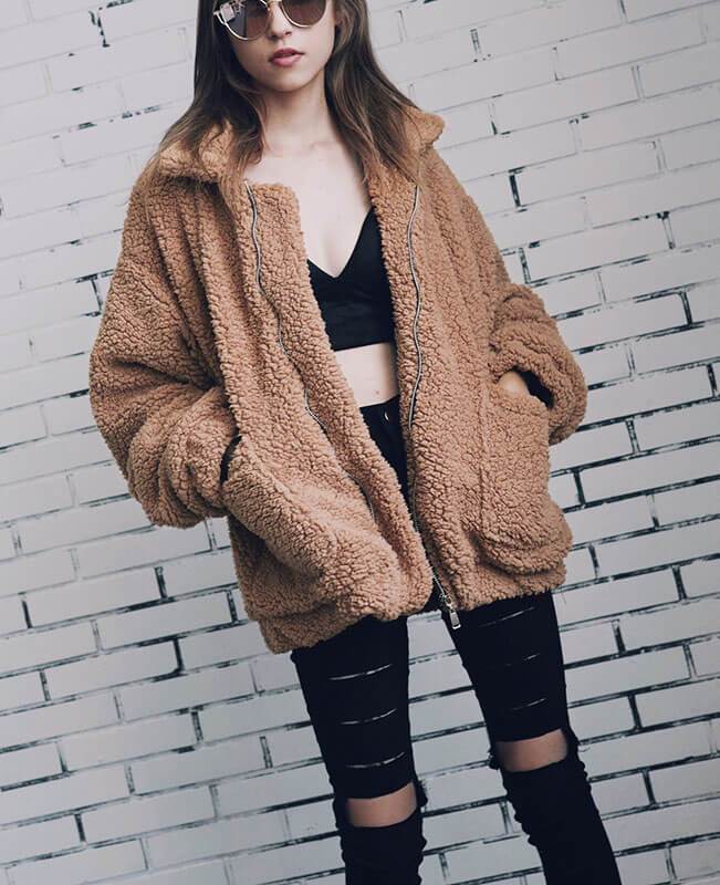 Furry Teddy Bear Coat-1