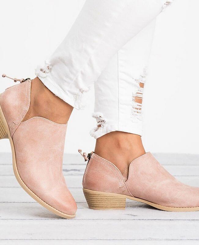 Square Heel Pointed Toe Chunky Boots-5