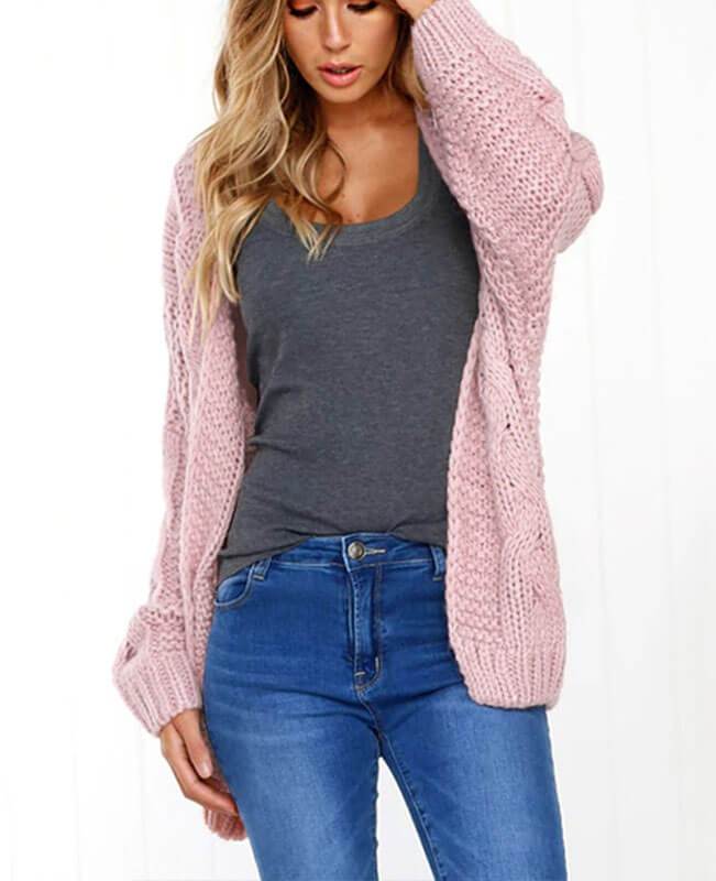 Oversized Knit Cardigan Baggy Sweaters-5
