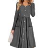Shop midi swing dress at Seamido.com and receive free shipping over $35. Complete your wardrobe with our swing dresses.-1