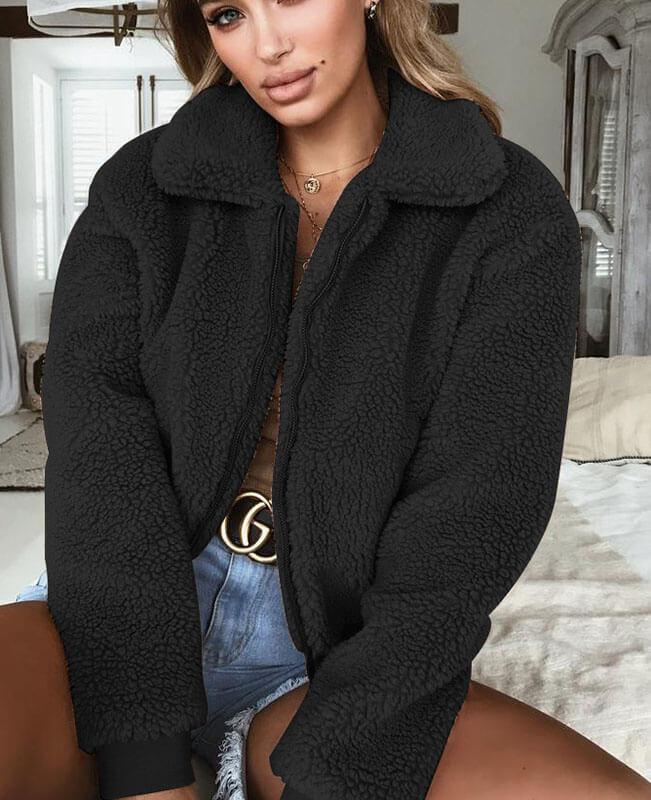 Shearling Teddy Jacket / Black