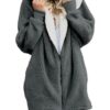Zip Up Hooded Fluffy Coat
