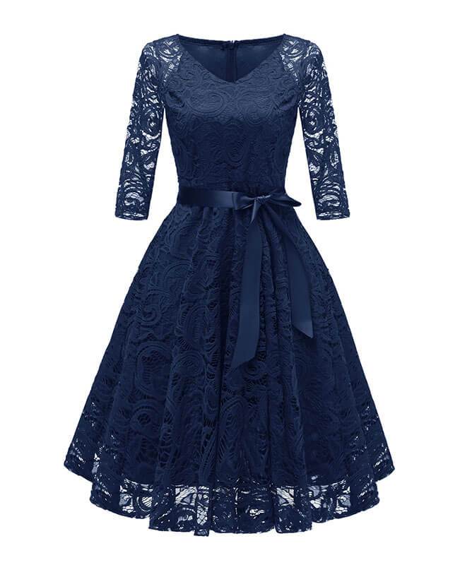 2/3 Sleeve Lace Cocktail Dress