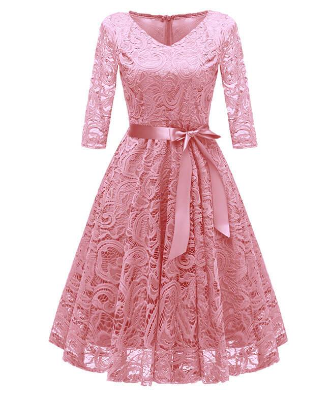 2/3 Sleeve Lace Cocktail Dress