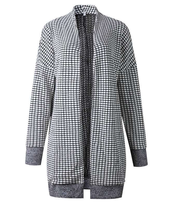 Casual Gray Long Cardigan Sweater