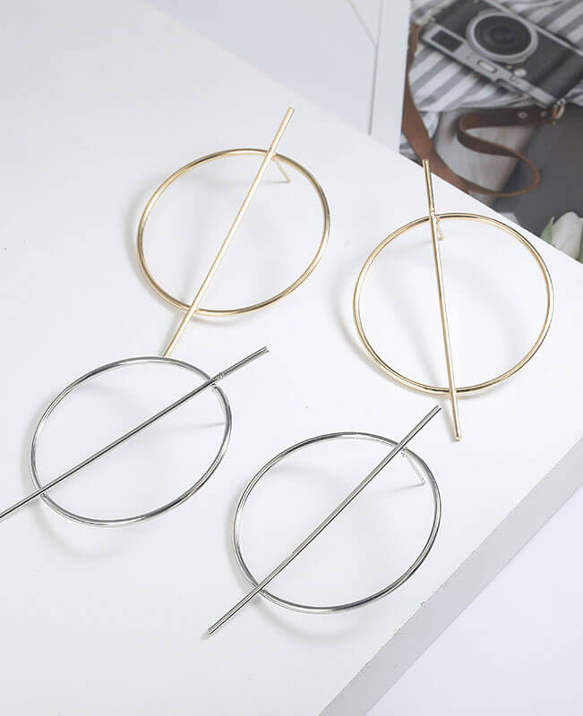 Fashion Gold Dangle Circle Earrings
