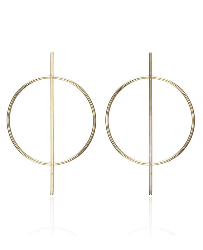 Fashion Gold Dangle Circle Earring