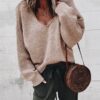Knit Simple V Neck Sweater