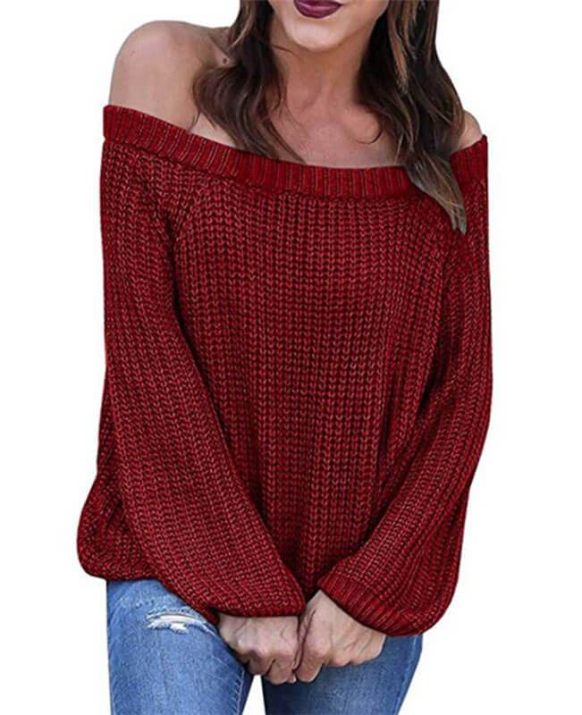 Off the Shoulder Knit Sweater Oversized Off the Shoulder Sweater