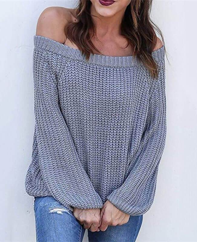 Off the Shoulder Knit Sweater Oversized Off the Shoulder Sweater