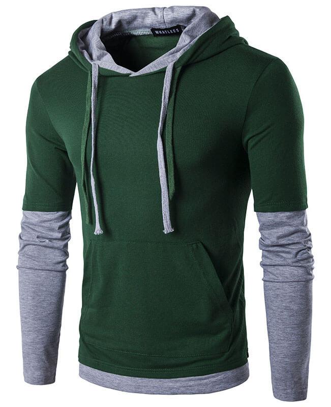 Patchwork Mens Long Sleeve T-Shirts