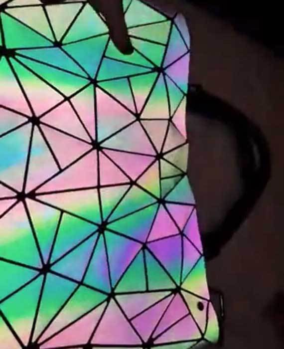 Geometric Holographic Luminous Messenger Bag
