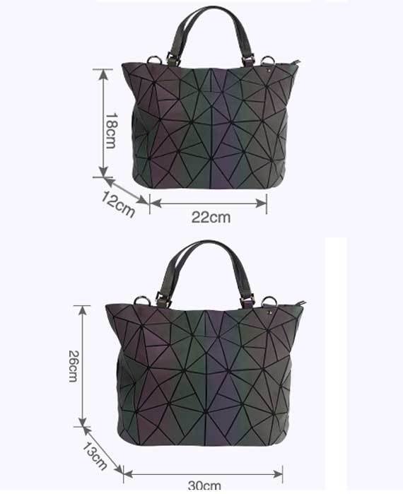 Geometric Holographic Luminous Messenger Bag