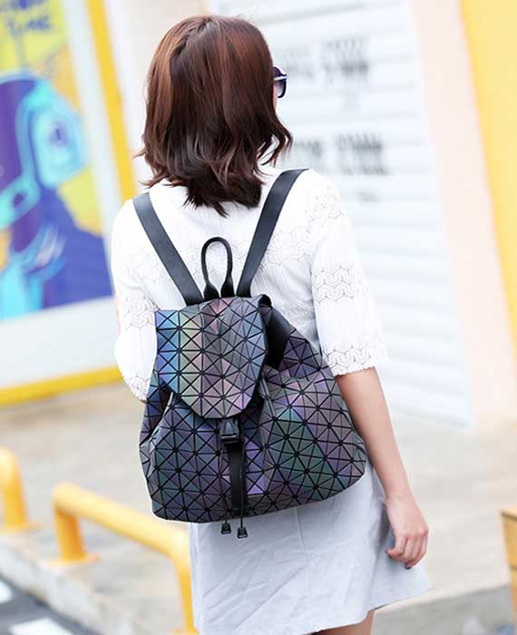 Luminous Geometric Shoulder Backpack School Bag