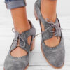 Hollow Out Buckle Oxford Shoes
