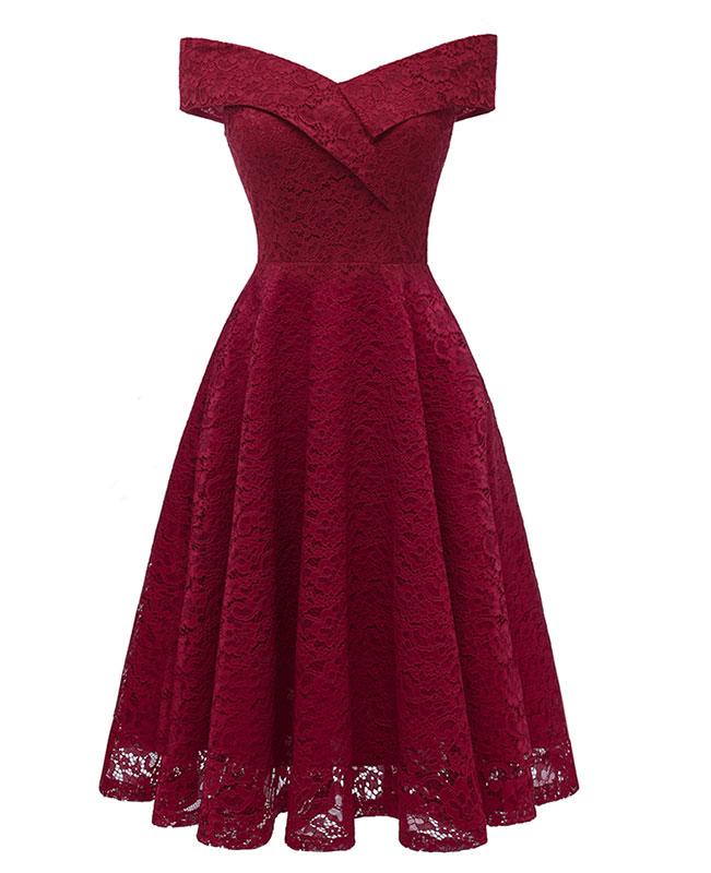 Off the Shoulder Cocktail Lace Dress