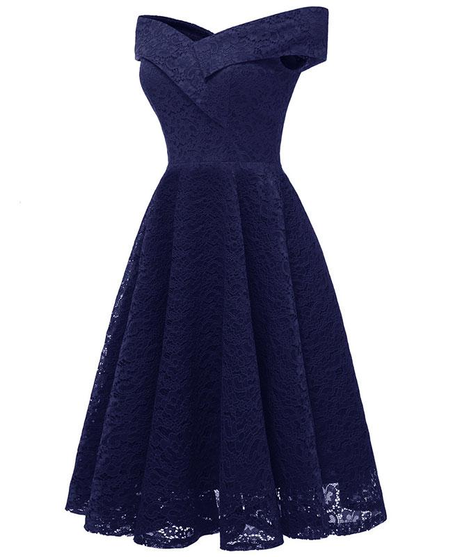 Off the Shoulder Cocktail Lace Dress