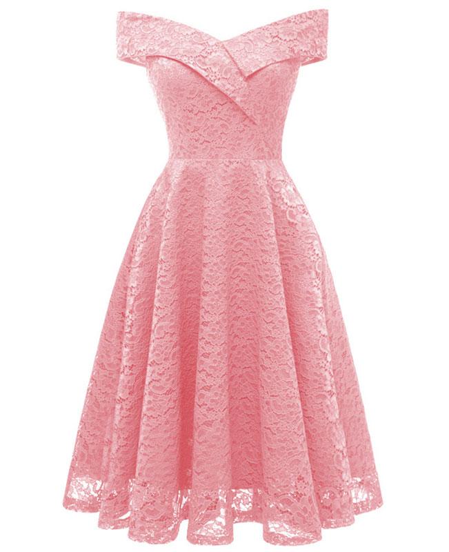 Off the Shoulder Cocktail Lace Dress