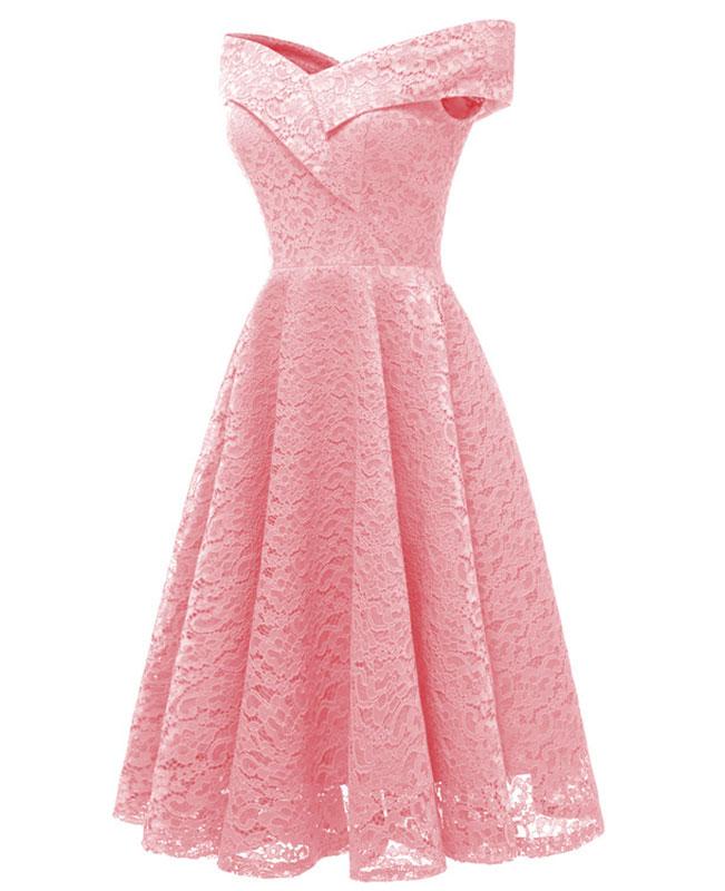 Off the Shoulder Cocktail Lace Dress