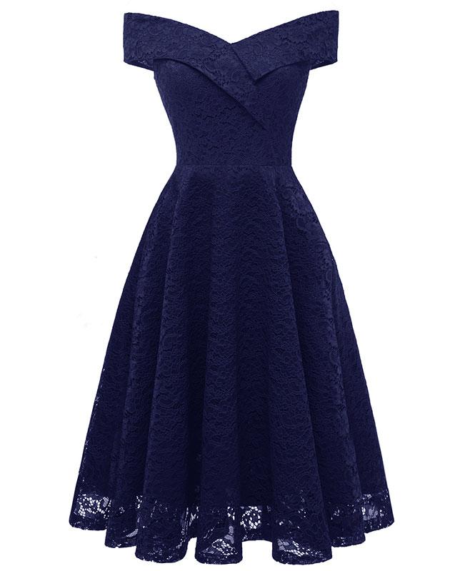 Off the Shoulder Cocktail Lace Dress