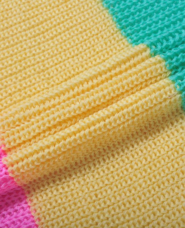 Rainbow Color Oversized Knitted Sweater