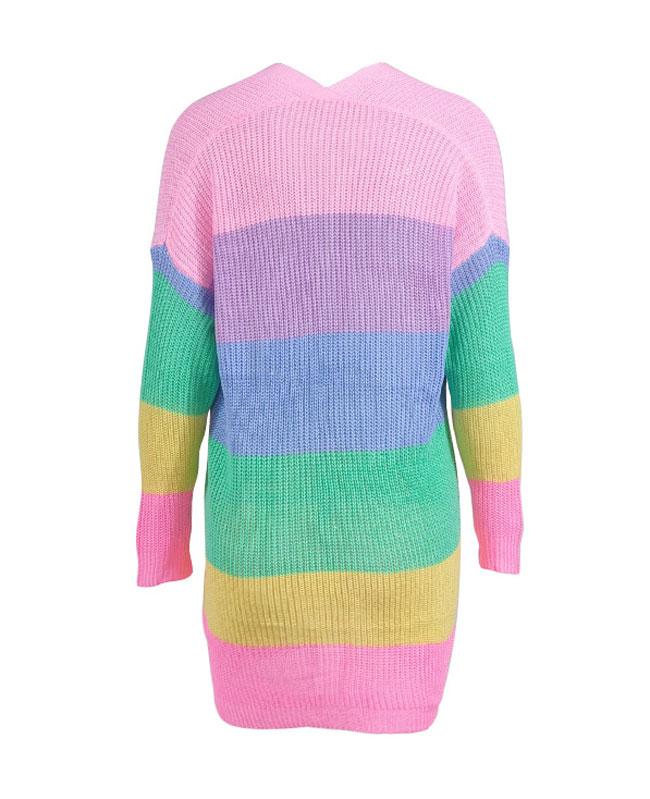 Rainbow Color Oversized Knitted Sweater