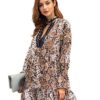 Bell Sleeve Loose Leopard Print Dress