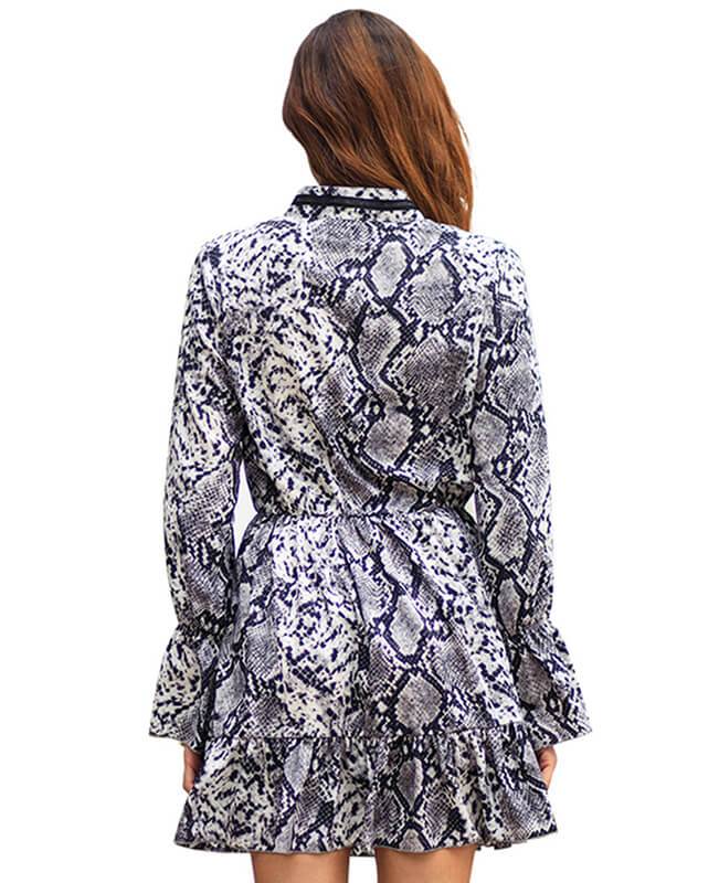 Bell Sleeve Loose Leopard Print Dress