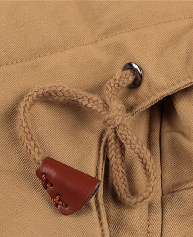 Washed Cotton Fleece Military Jacket