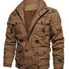 Washed Cotton Fleece Military Jacket