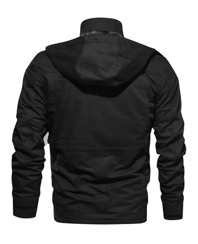 Washed Cotton Fleece Military Jacket
