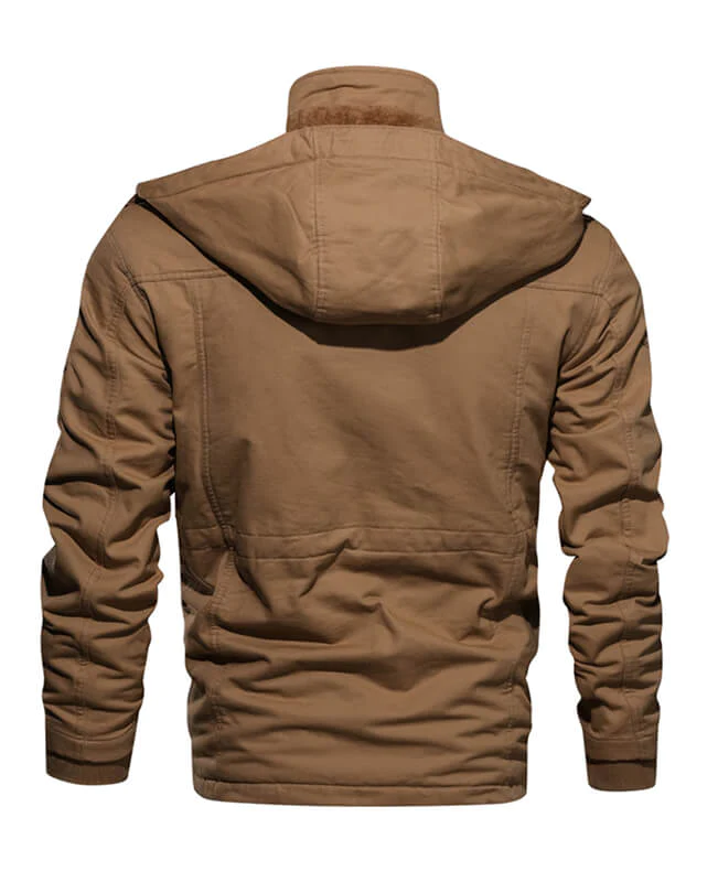 Men's washed cotton hooded hotsell military jacket